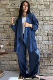 Rustic Nature Bubble Cotton Waterfall Jacket Washed Navy